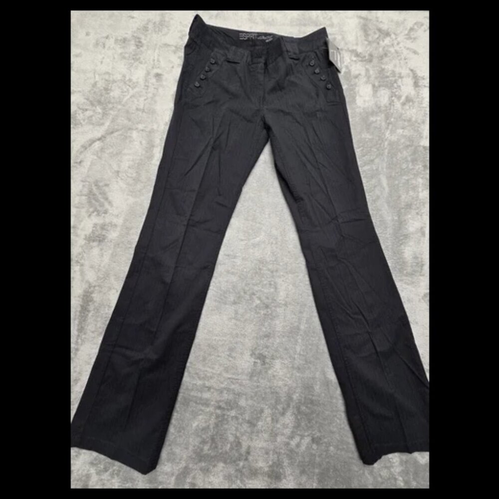 ESprit Jeans Women US 8 Bern Black W/ Pin Stripe Stretch NWT‎